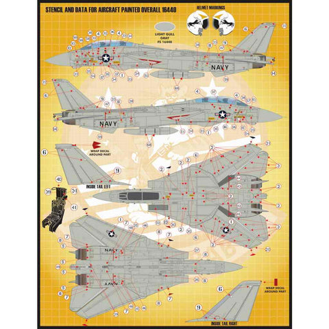 ファーボール FDS-4812 1/48 アメリカ海軍 F-14 トムキャット カラー&マーキング、パート4(タミヤ用)