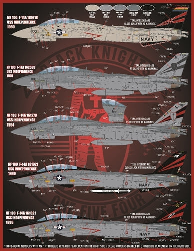 ファーボール FDS-4814 1/48 アメリカ海軍 VF-154,F-14A トムキャット、 ブラックナイツ カラー&マーキング、パート6