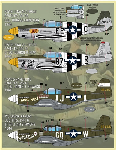 ファーボール F/D&S-4835 1/48 P-51B/Cのカラーリングとマーキング パート2