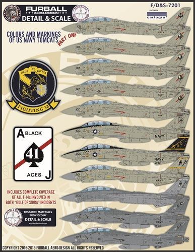 ファーボール FDS-7201 1/72 アメリカ海軍 F-14A トムキャット カラー&マーキング、パート1