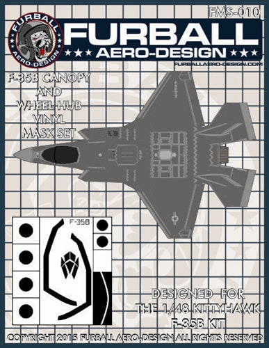 ファーボール FMS-010 1/48 F-35B ライトニングIIのキャノピー&ホイールハブ用ビニールマスクセット(キティーホーク用)