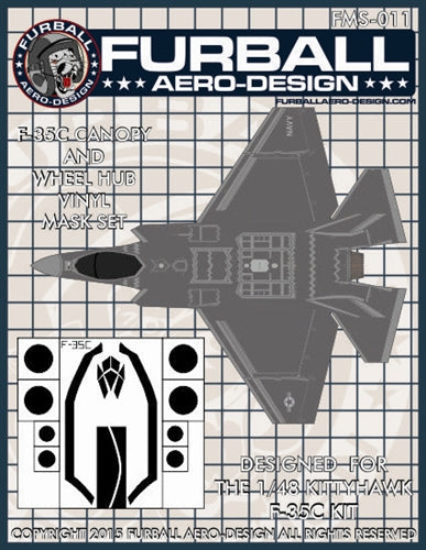 ファーボール FMS-011 1/48 F-35CライトニングII のキャノピー&ホイールハブ用ビニールマスクセット(キティーホーク用)