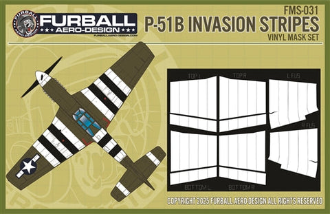 ファーボール FMS-031 1/48 P-51B インベージョンストライプ ビニールマスクセット