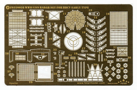 ファイブスターモデル FS350038 1/350 WWII時のアメリカ海軍戦艦・空母用レーダーセットIII(初期型)