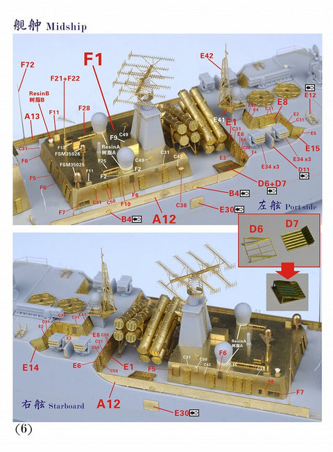 ファイブスターモデル FS350070 1/350 中国海軍 052C型駆逐艦 スーパーアップグレードセット 通常版 (トランぺッター05430用)