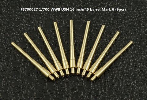 ファイブスターモデル FS700027 1/700 WWII アメリカ海軍 16インチ45口径Mk.6真鍮砲身(9個)