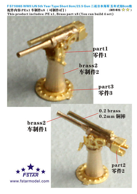 ファイブスターモデル FS710065 1/700 日本海軍 5年式短8cm砲