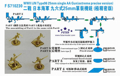 ファイブスターモデル FS710230 1/700 WWII 日本海軍 九六式25mm単装機銃(精密版)(12セット)