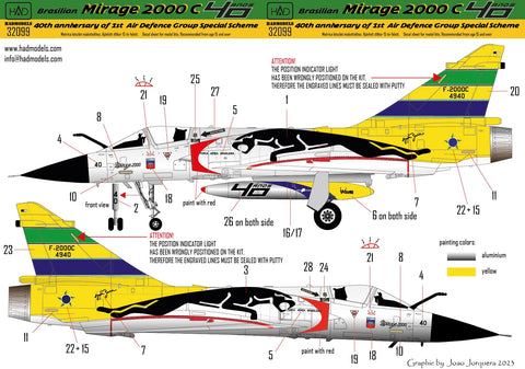 HADモデル 32099 1/32 ミラージュ2000C「第一航空防衛隊創立40周年記念」デカール