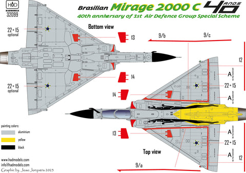 HADモデル 32099 1/32 ミラージュ2000C「第一航空防衛隊創立40周年記念」デカール