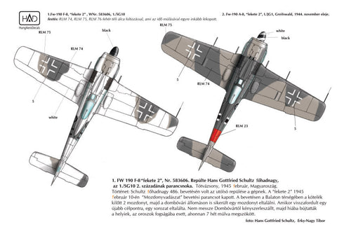 HADモデル 48115 1/48 Fw-190 F-8 / A-8(ドイツ空軍「ブラック2」)デカールシート