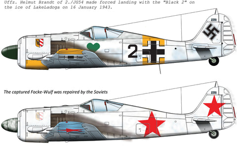 HADモデル 48179 1/48 FW 190 A-4(ブラック2 JG54; + ソ連鹵獲塗装)デカールシート