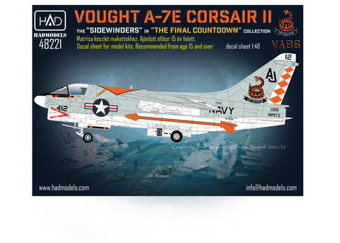HADモデル 48221 1/48 A-7E コルセア VA-86「サイドワインダーズ」 in 「ファイナル・カウントダウン」デカールシートコレクション