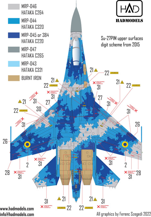HADモデル 48257 1/48 ウクライナ Su-27 P1M(フランカーB)デカールシート