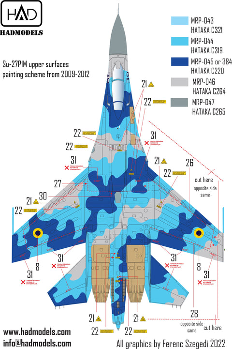 HADモデル 48257 1/48 ウクライナ Su-27 P1M(フランカーB)デカールシート