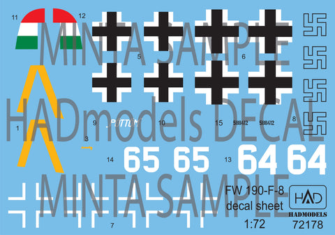 HADモデル 72178 1/72 FW-190 F-8 デカールシート