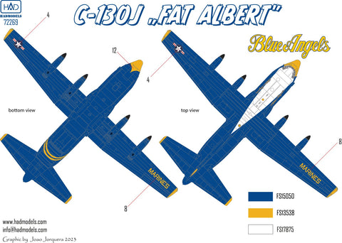 HADモデル 72269 1/72 C-130J ハーキュリーズ「ファット・アルバート」デカールシート