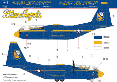 HADモデル 72269 1/72 C-130J ハーキュリーズ「ファット・アルバート」デカールシート