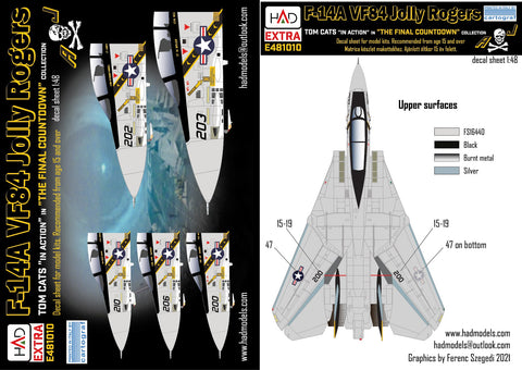 HADモデル E481010 1/48 F-14A VF-84「ファイナル・カウントダウン」拡張版デカールシート