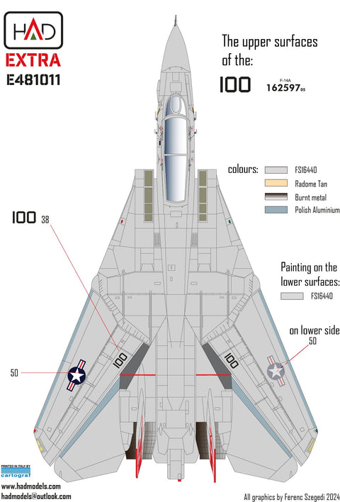 HADモデル E481011 1/48 F-14A VF-1 ウルフパック 新拡張版デカールシート