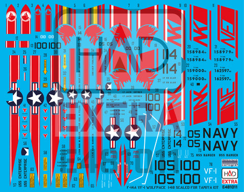 HADモデル E481011 1/48 F-14A VF-1 ウルフパック 新拡張版デカールシート