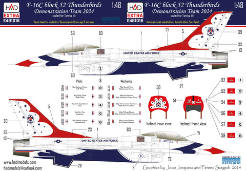 HADモデル E481016 1/48 F-16Cブロック52サンダーバーズデモンストレーションチーム2024