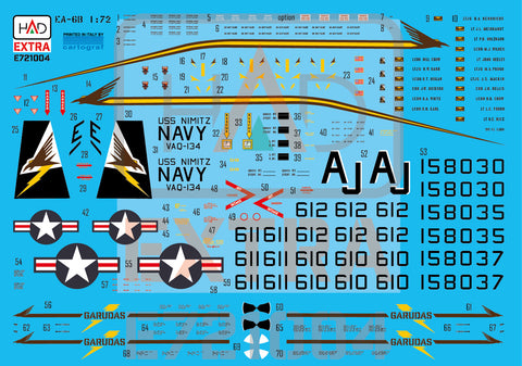 HADモデル E721004 1/72 EA-6B プラウラー VAQ-134 「ガルーダス」の「ファイナル・カウントダウン」デカール