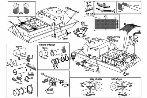 ハウラー HLH72140 1/72 WWII ソビエト ISU-152/ISU-122 エッチングセット(PST用)
