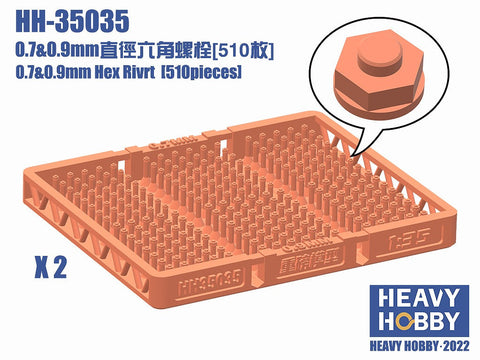 ヘビーホビー HH-35035 0.7&0.9mm 六角ボルト (510個)