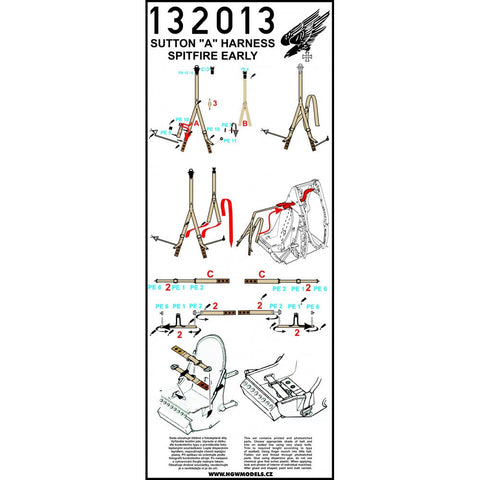 HGW 132013 1/32 スピットファイア – 初期型 シートベルト 2セット | タミヤ用
