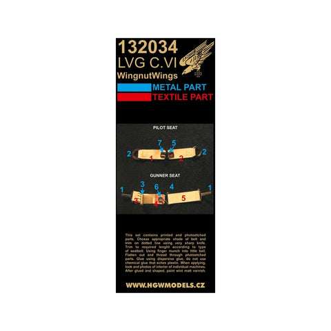 HGW 132034 1/32 LVG C.VI シートベルト 2セット | ウイングナットウイングス用