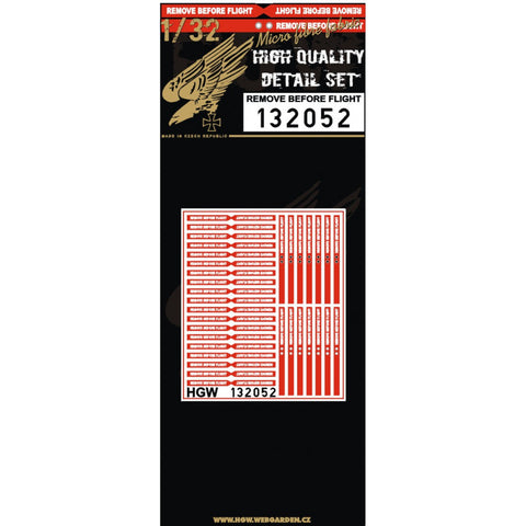 HGW 132052 1/32 アメリカ Remove Before Flight注意喚起タグ シートベルト U.S. flags, RBF