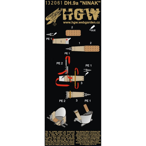HGW 132061 1/32 エアコー DH.9a ナイナック シートベルト 2セット | ウイングナットウイングス用