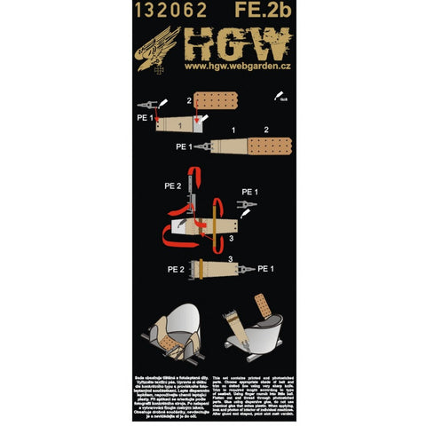 HGW 132062 1/32 RAF FE.2b シートベルト 2セット | ウイングナットウイングス用