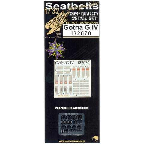 HGW 132070 1/32 ゴータ G.IV シートベルト 2セット | ウイングナットウイングス用