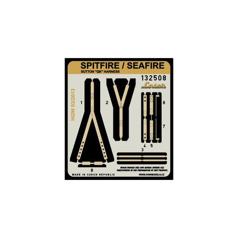 HGW 132508 1/32 Sutton "QK" ハーネス シートベルト pre-cut (laser) | Spitfire / Seafire
