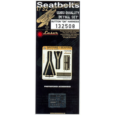 HGW 132508 1/32 Sutton "QK" ハーネス シートベルト pre-cut (laser) | Spitfire / Seafire