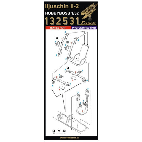 HGW 132531 1/32 イリユーシン Il-2 シートベルト pre-cut (laser) | ホビーボス用