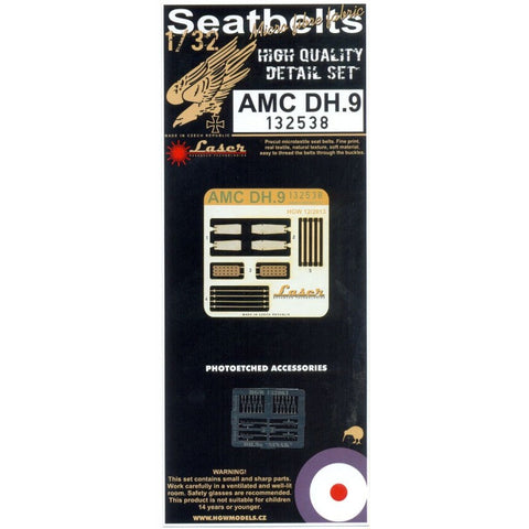 HGW 132538 1/32 AMC DH.9 シートベルト pre-cut (laser) | ウイングナットウイングス用