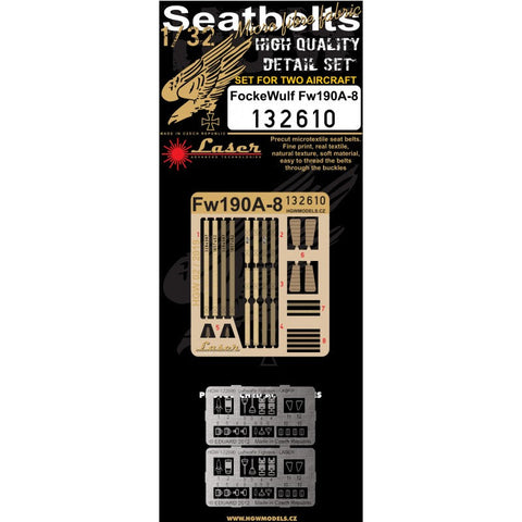 HGW 132610 1/32 フォッケウルフ Fw 190A-8 シートベルト pre-cut (laser)