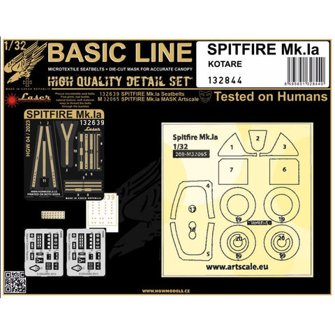 HGW 132844 1/32 スピットファイア Mk.Ia シートベルト BASIC LINE: seatbelts + masks | コータリ用