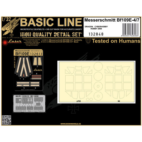 HGW 132848 1/32 Bf 109E-4/7 シートベルト BASIC LINE: seatbelts + masks | ドラゴン, サイバーホビー, ホビー 2000用