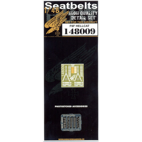 HGW 148009 1/48 F6F-3 / 3N / 5 / 5N ヘルキャット シートベルト 2セット | ハセガワ, エデュアルド, ホビーボス用