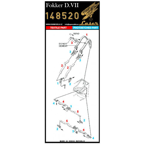 HGW 148520 1/48 フォッカー D.VII シートベルト pre-cut (laser) | エデュアルド用