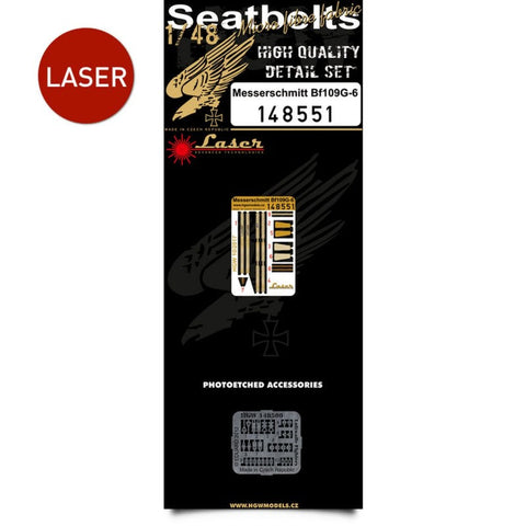 HGW 148551 1/48 メッサーシュミット Bf 109G-6 シートベルト pre-cut (laser)