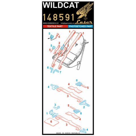 HGW 148591 1/48 ワイルドキャット シートベルト pre-cut (laser)