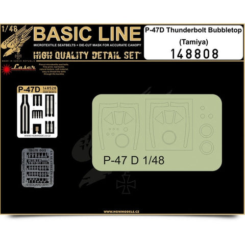 HGW 148808 1/48 P-47D サンダーボルト バブルトップ シートベルト BASIC LINE: seatbelts + masks | タミヤ用