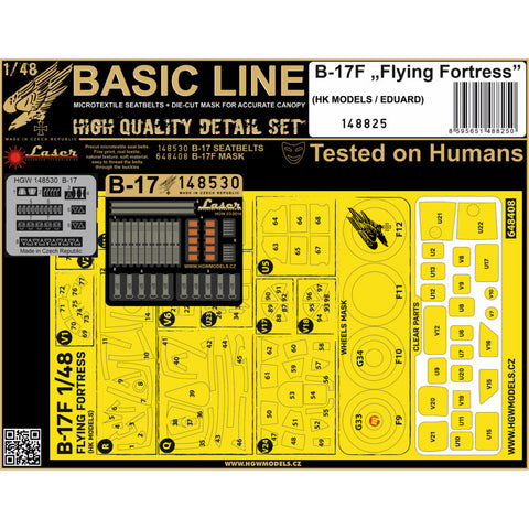 HGW 148825 1/48 B-17F フライングフォートレス シートベルト BASIC LINE: seatbelts + masks | HKモデル, エデュアルド用