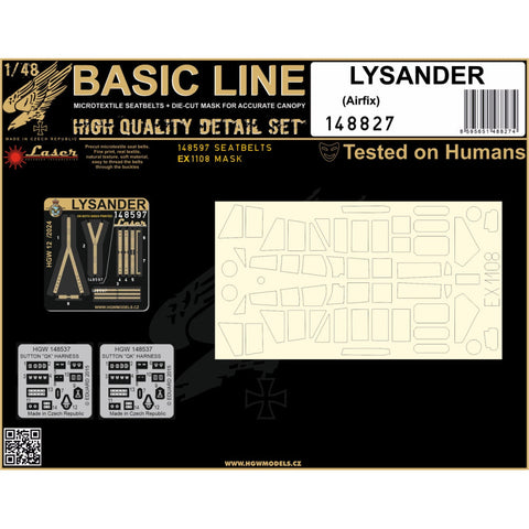 HGW 148827 1/48 ライサンダー シートベルト BASIC LINE: seatbelts + masks | エアフィックス用