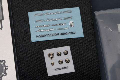ホビーデザイン HD02-0350 1/24 ランボルギーニ アヴェンタドール SV ディティールアップセット(アオシマ用) (エッチングパーツ+レジン+メタルパーツ+メタルロゴ)